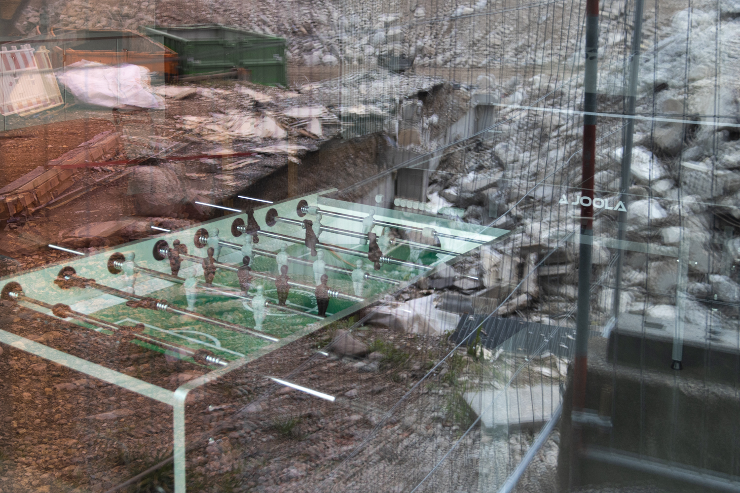 Tischkicker in der Baustelle